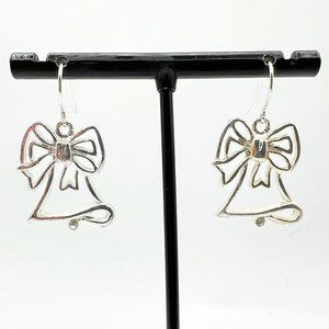 Silver Tone Christmas Bell Earrings